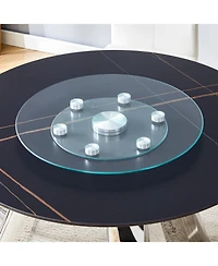 Streamdale Double-Layer Rotating Glass Display (24" upper, 15" lower)