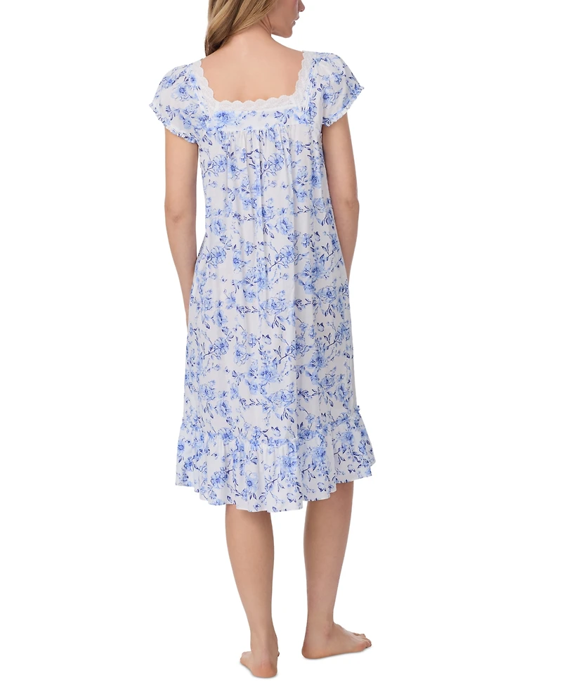 Eileen West Women's Floral Cap-Sleeve Waltz Nightgown