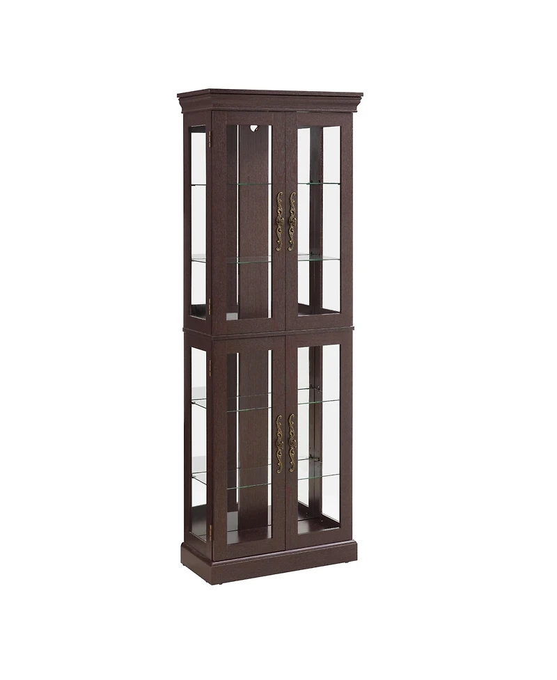 Streamdale Lighted Glass Curio Cabinet for Display & Storage