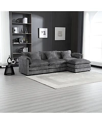 Streamdale Contemporary Boucle L-Sectional with Movable Pedals