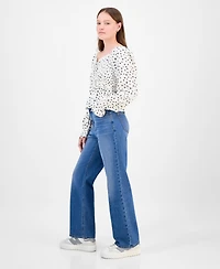 Tinseltown Juniors' High-Rise Slim Wide-Leg Jeans