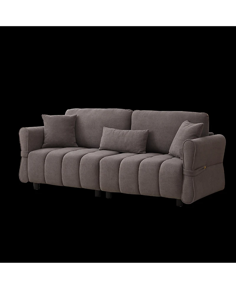 Streamdale 80" Premium Chenille Sofa, 2 Cushions & Lumbar Pillow