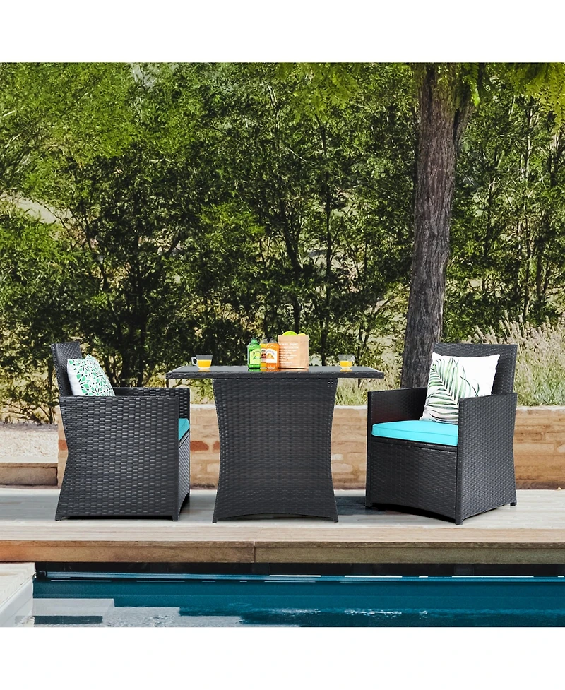 Gymax 3PCS Patio Wic