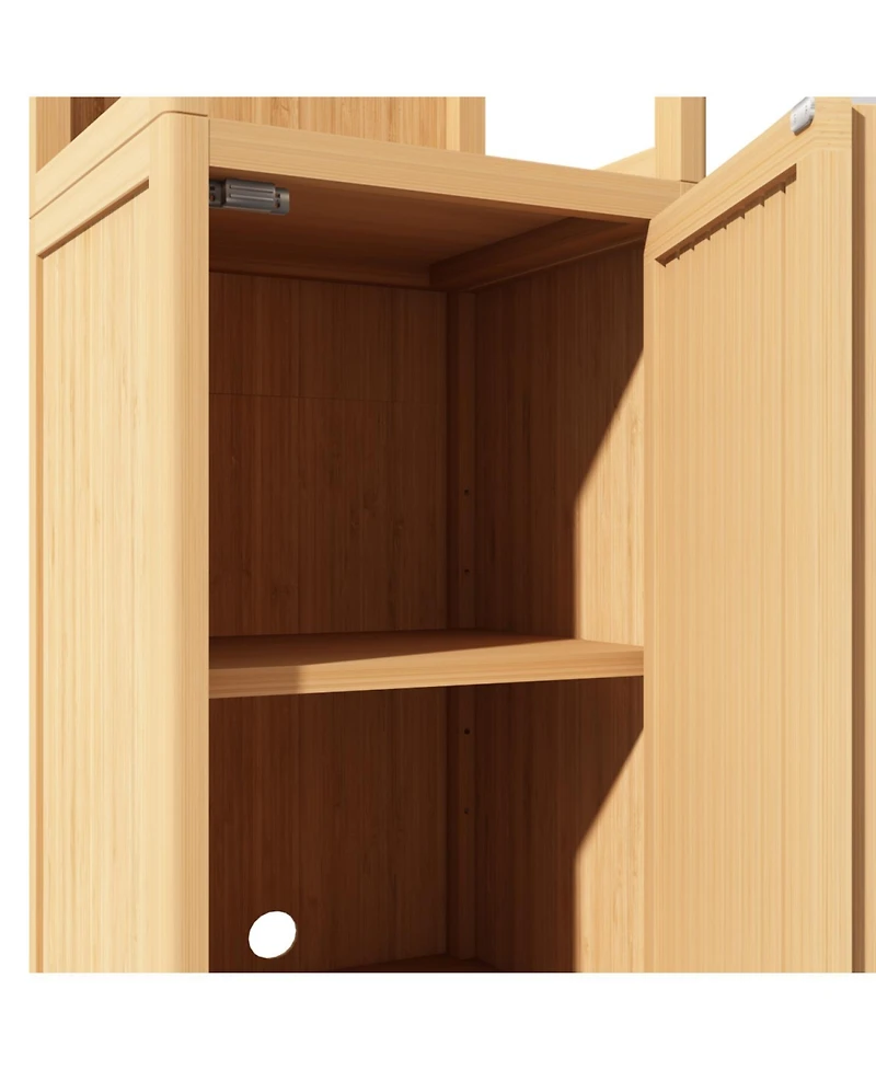 Streamdale Tall & Slim Bamboo Cabinet with Shutter Door