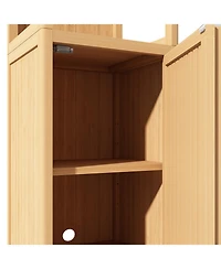 Streamdale Tall & Slim Bamboo Cabinet with Shutter Door