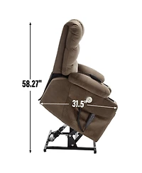 Streamdale Chenille Power Lift Recliner with Vibration Massage and Lumbar Heating
