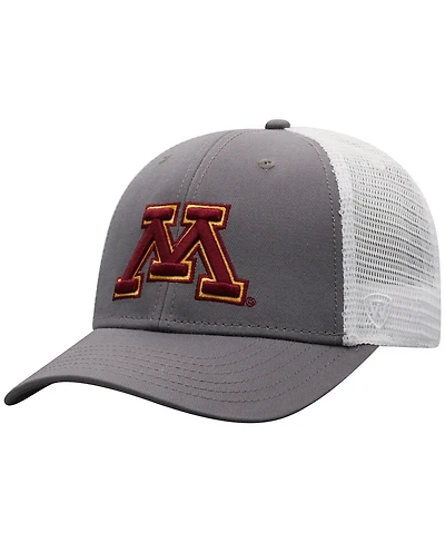 Top of the World Men's Gray/White Minnesota Golden Gophers Victory Baseline Trucker Adjustable Hat