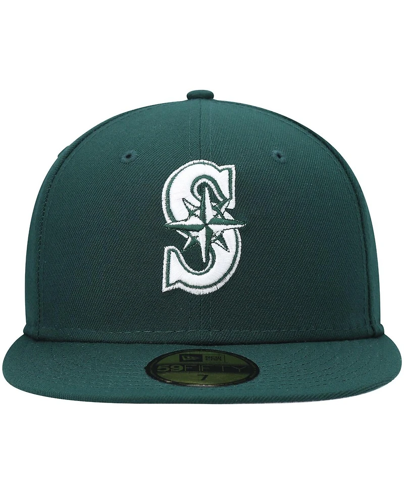 New Era Men's Green Seattle Mariners White Logo 59FIFTY Fitted Hat