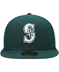 New Era Men's Green Seattle Mariners White Logo 59FIFTY Fitted Hat