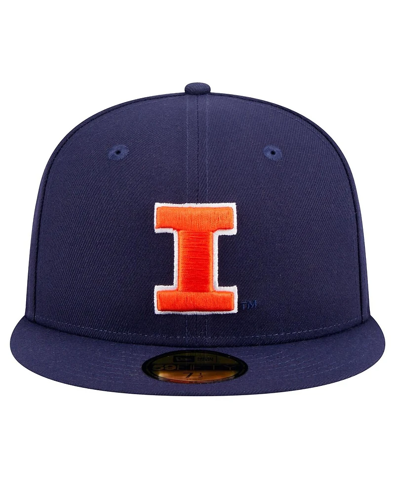 New Era Men's Navy Illinois Fighting Illini 59FIFTY Fitted Hat