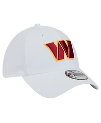 New Era Men's White Washington Commanders Main 39THIRTY Flex Hat