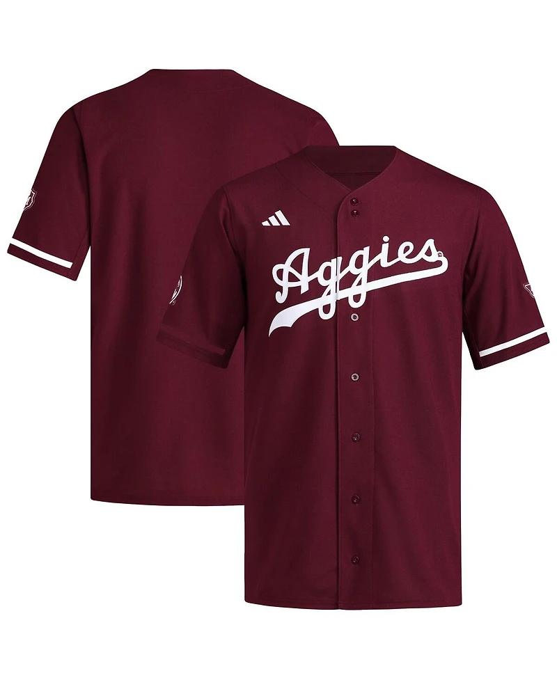 Adidas Men's Maroon Texas A&M Aggies Reversible Retro Full-Button Baseball Jersey
