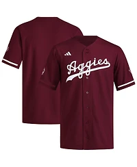 Adidas Men's Maroon Texas A&M Aggies Reversible Retro Full-Button Baseball Jersey