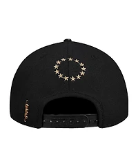 Pro Standard Men's Black Philadelphia 76ers Metallic Logo Pinch Front Adjustable Hat