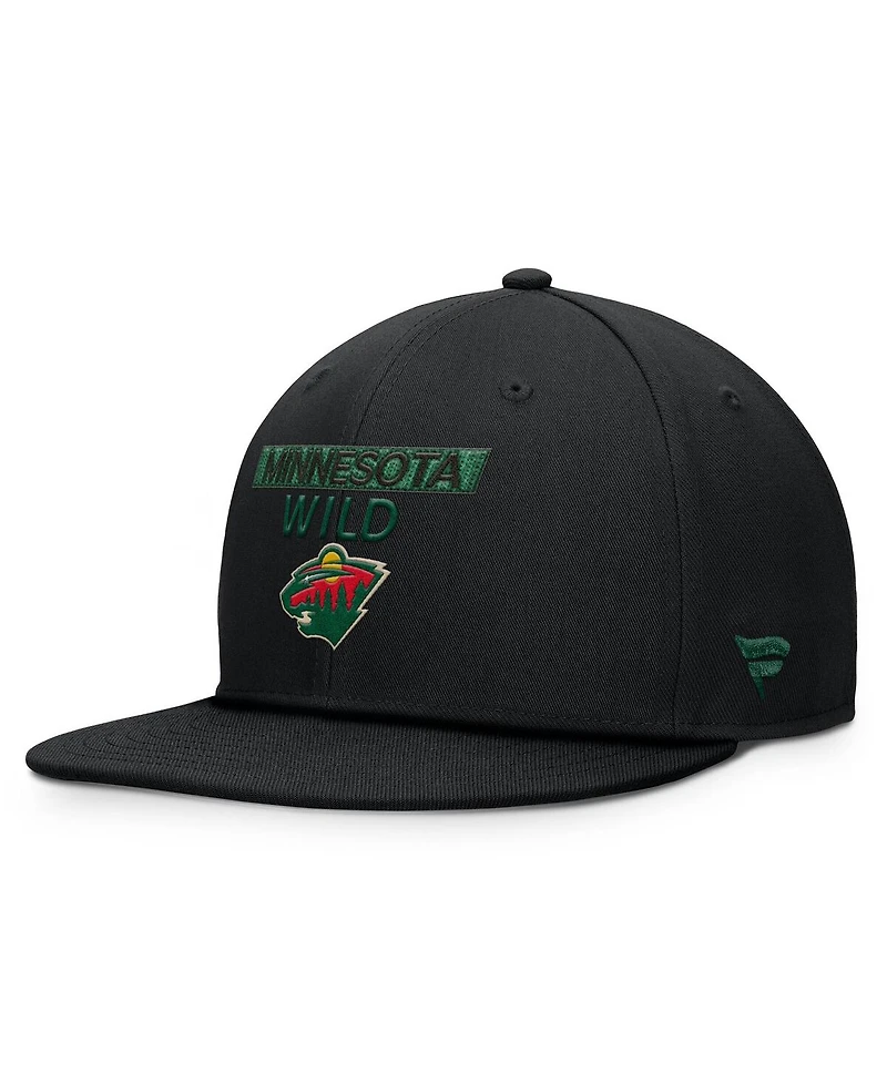 Fanatics Men's Black Minnesota Wild Authentic Pro Prime Snapback Hat