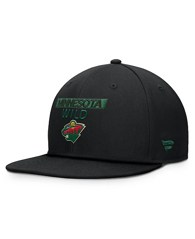 Fanatics Men's Black Minnesota Wild Authentic Pro Prime Snapback Hat