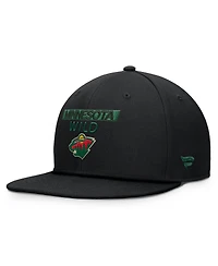 Fanatics Men's Black Minnesota Wild Authentic Pro Prime Snapback Hat