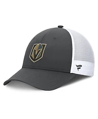 Fanatics Men's Gray/White Vegas Golden Knights Authentic Pro Simple Rink Trucker Adjustable Hat