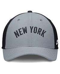 Nike Men's Gray/Navy New York Yankees Rise Swoosh Performance Flex Hat