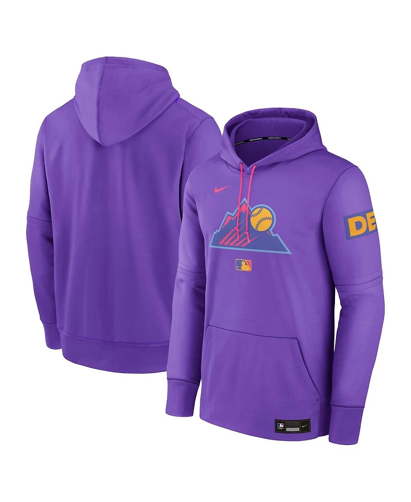 Nike Men's Purple Colorado Rockies 2025 City Connect Authentic Collection Therma Pullover Hoodie