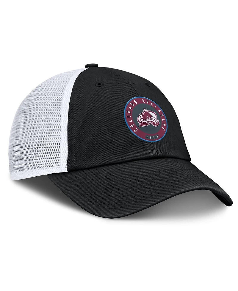 Fanatics Men's Black/White Colorado Avalanche Averie Trucker Adjustable Hat