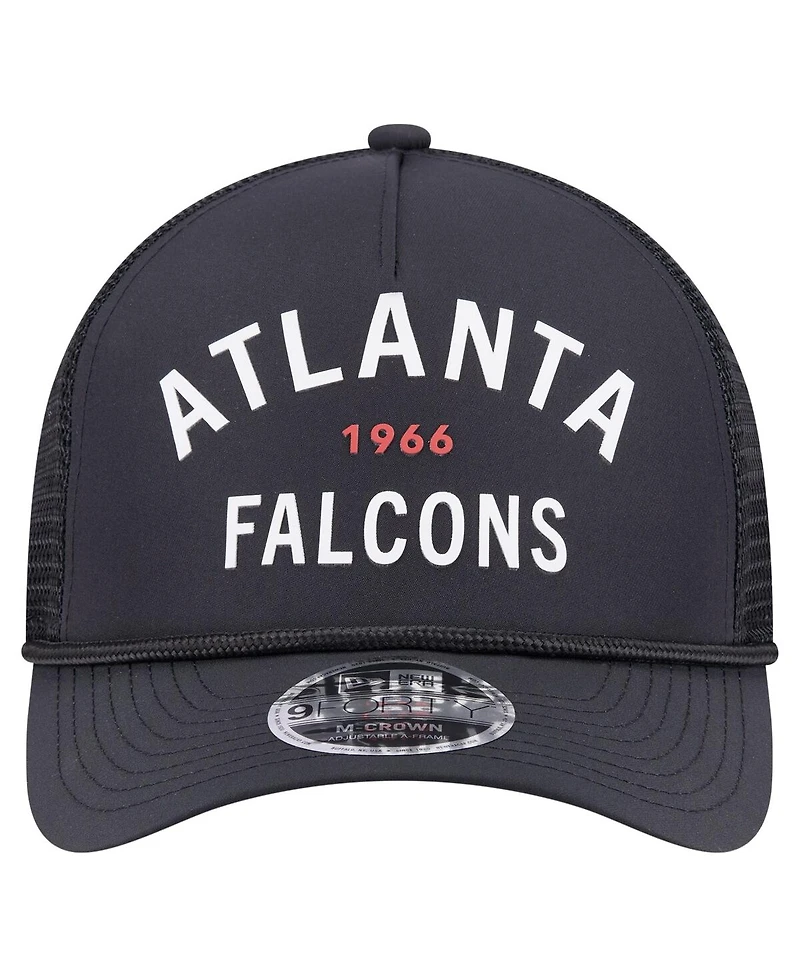 New Era Men's Black Atlanta Falcons Active Minimalist M-Crown A-Frame 9FORTY Adjustable Hat