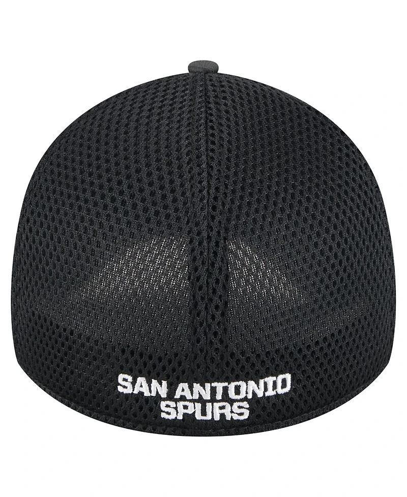 New Era Men's Black San Antonio Spurs Subtle Camo 39THIRTY Flex Hat