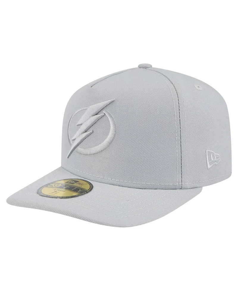 New Era Men's Gray Tampa Bay Lightning Color Pack A-Frame 59FIFTY Fitted Hat
