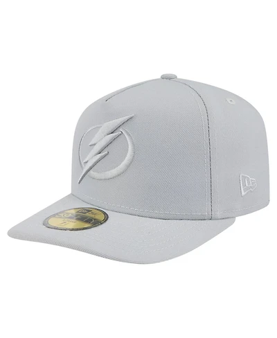 New Era Men's Gray Tampa Bay Lightning Color Pack A-Frame 59FIFTY Fitted Hat