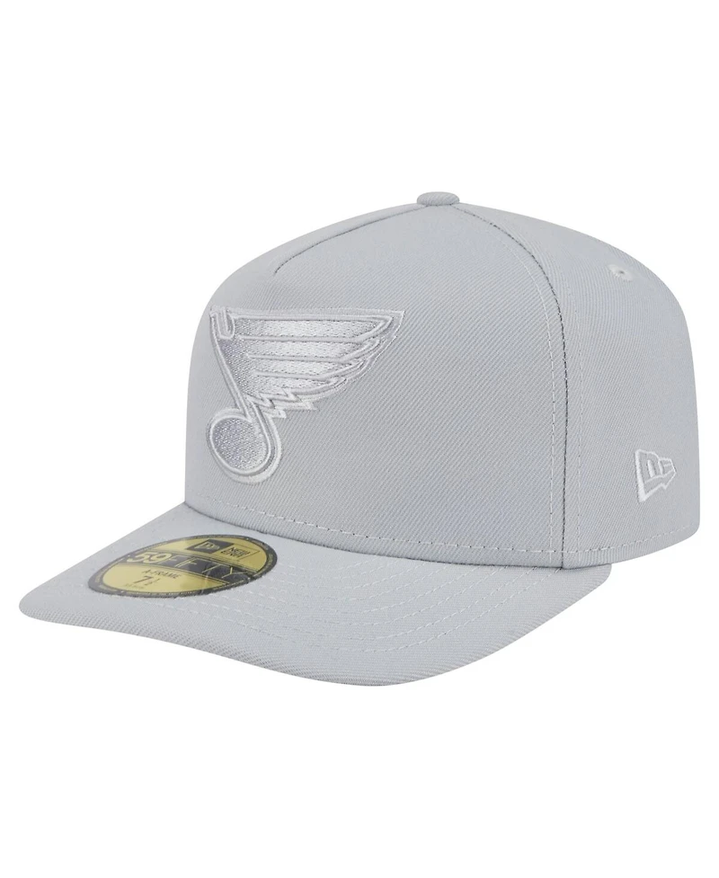 New Era Men's Gray St. Louis Blues Color Pack A-Frame 59FIFTY Fitted Hat