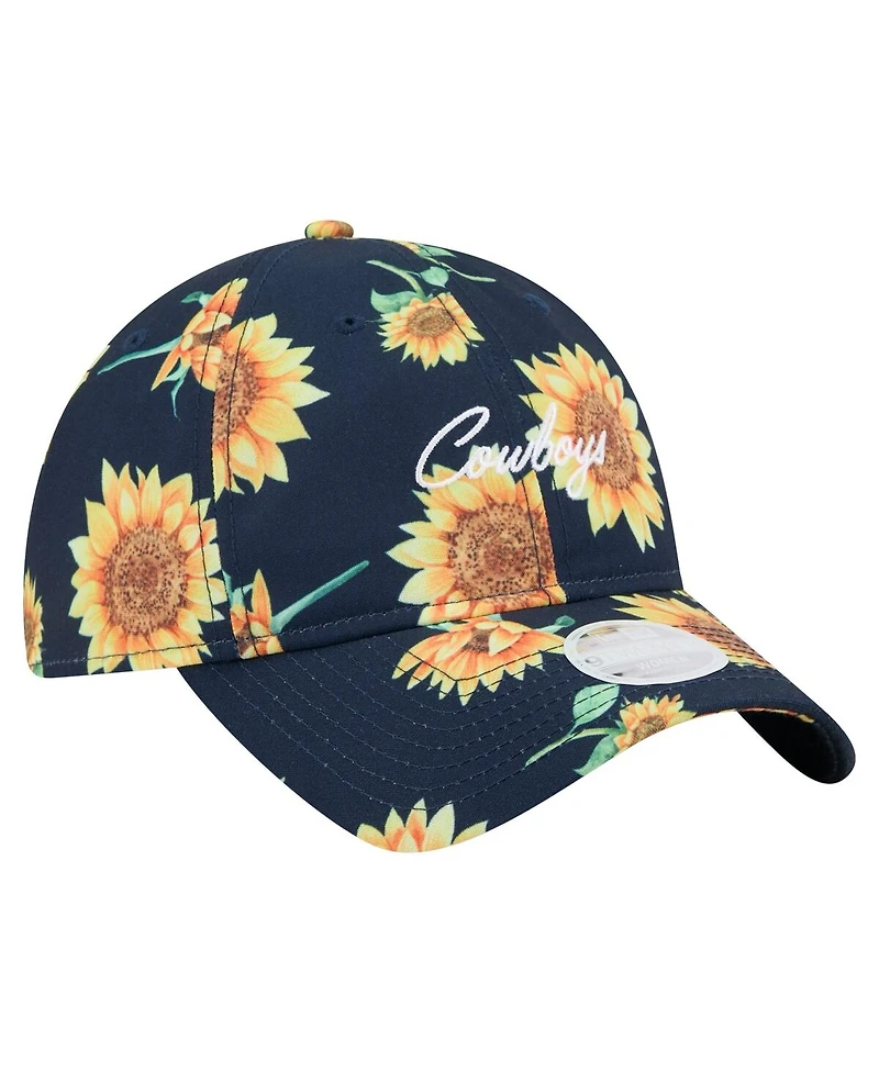 New Era Women's Navy Dallas Cowboys Adventure Sunflower 9TWENTY Adjustable Hat