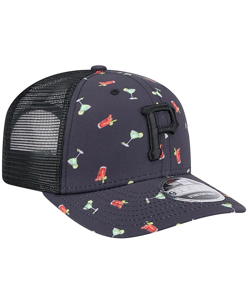 New Era Men's Navy Pittsburgh Pirates Adventure Drinks Pattern 9SEVENTY Stretch-Snap Hat