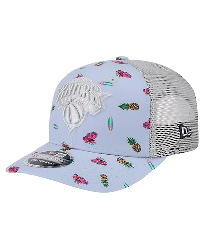 New Era Men's Light Blue/Gray New York Knicks Adventure Aloha Pattern 9SEVENTY Stretch-Snap Hat