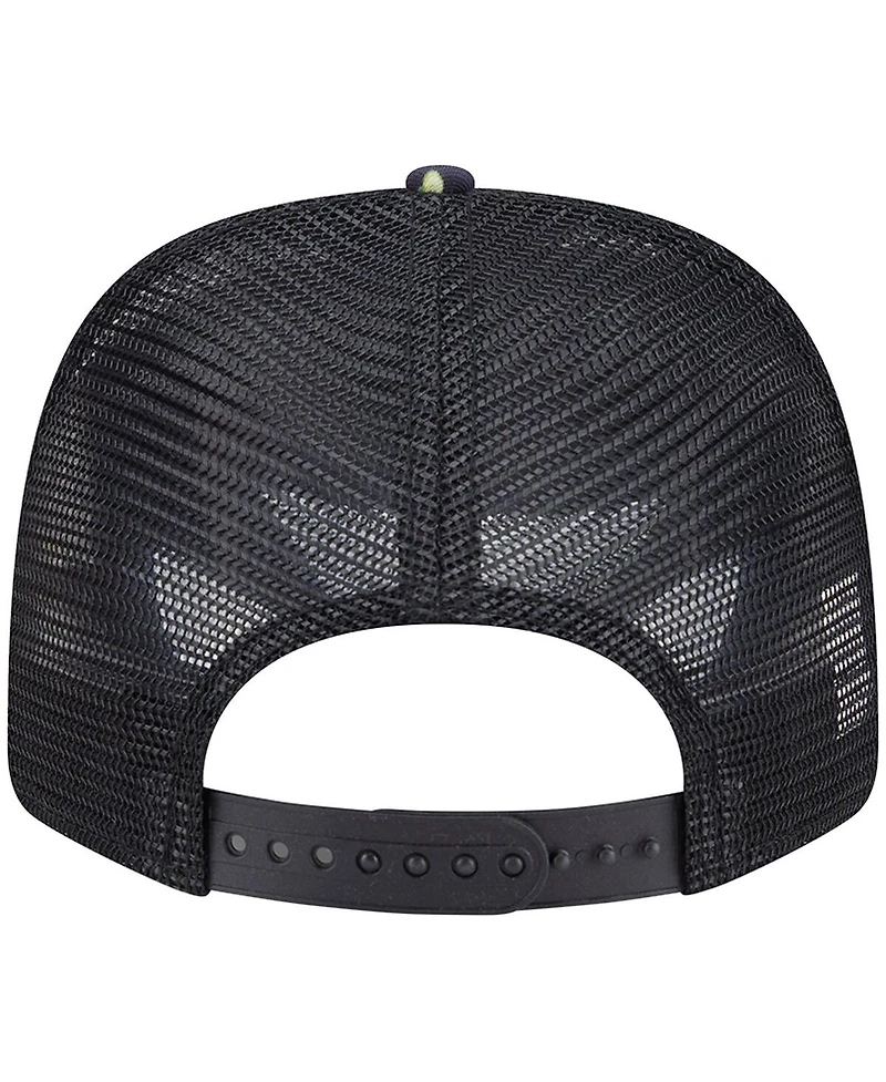 New Era Men's Black Cincinnati Reds Adventure Drinks Pattern 9SEVENTY Stretch-Snap Hat
