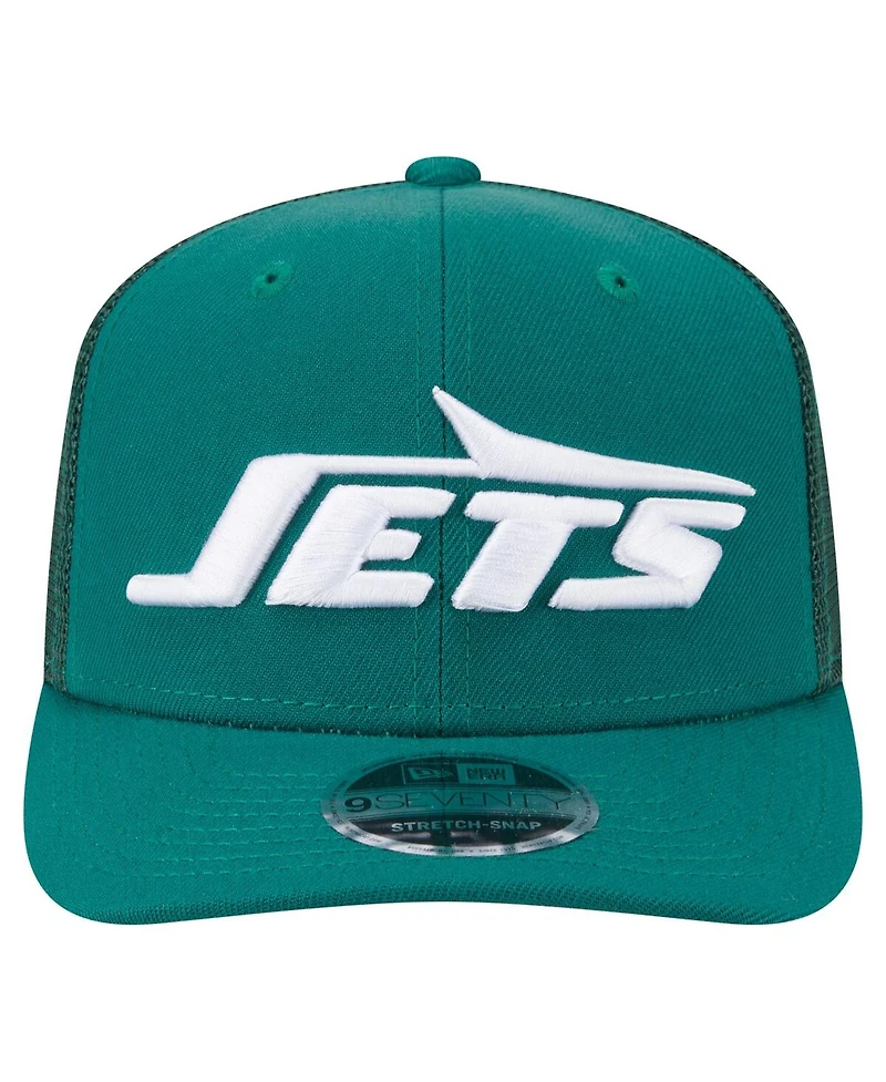 New Era Men's Green New York Jets Main Trucker 9SEVENTY Stretch Snap Hat