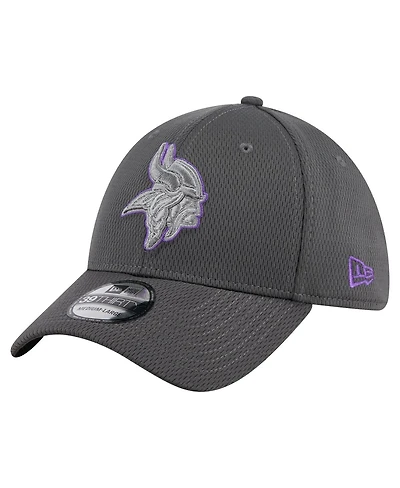 New Era Men's Graphite Minnesota Vikings Main 39THIRTY Flex Hat