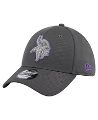 New Era Men's Graphite Minnesota Vikings Main 39THIRTY Flex Hat