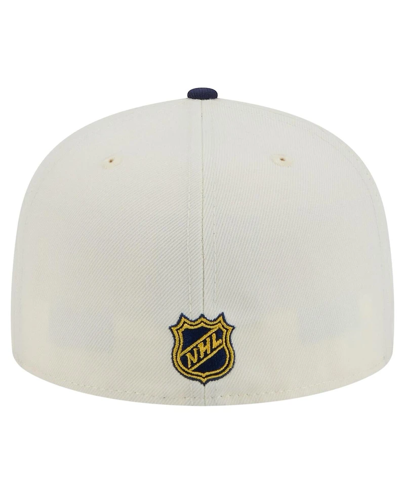 New Era Men's Cream Nashville Predators Chrome Two-Toned 59FIFTY Fitted Hat