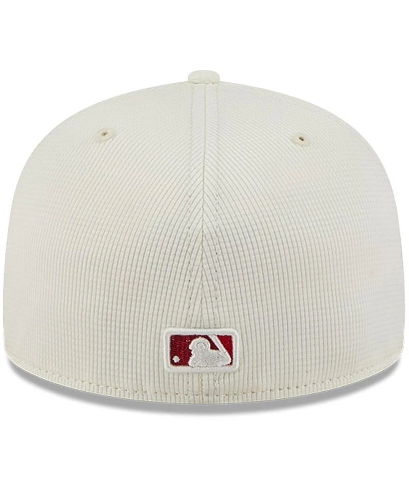 New Era Men's Cream/Red Los Angeles Angels City Connect Batting Practice 59FIFTY Fitted Hat
