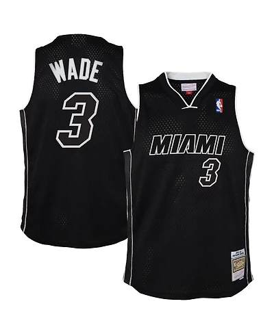 Mitchell & Ness Big Boys and Girls Dwyane Wade Black Miami Heat 2011/12 Hardwood Classics Swingman Alternate Jersey