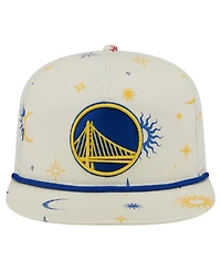 New Era Men's Cream Golden State Warriors Lunar Golfer Snapback Hat