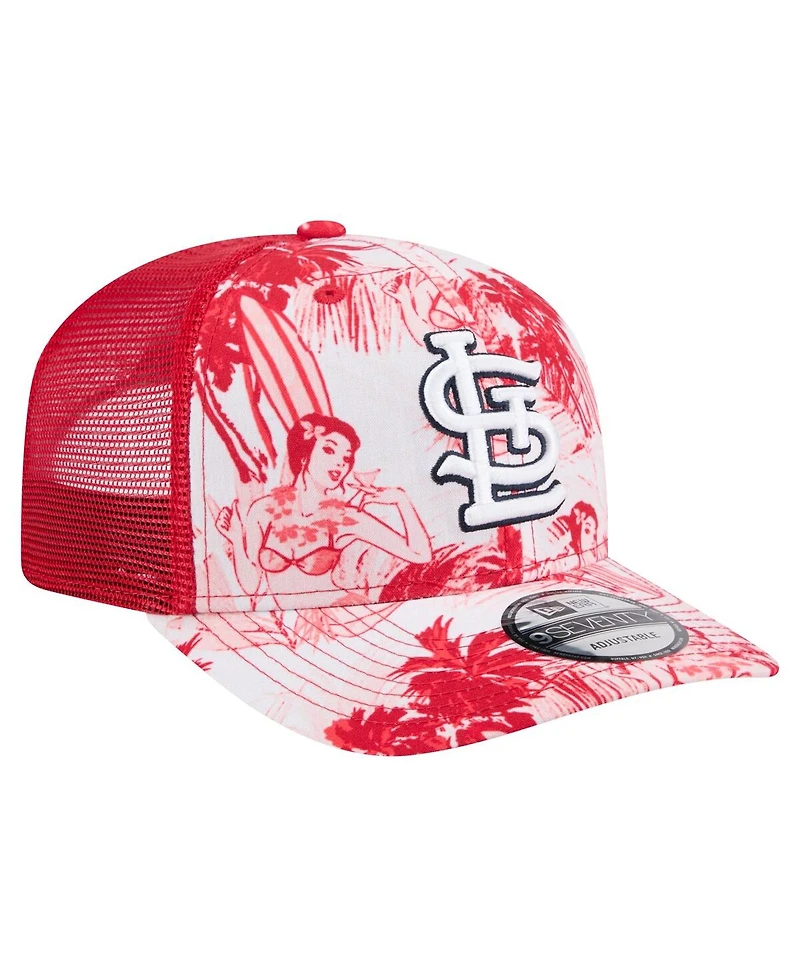 New Era Men's Red St. Louis Cardinals Hula Trucker 9SEVENTY Adjustable Hat