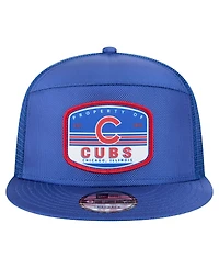 New Era Men's Royal Chicago Cubs Split Panel 9FIFTY Trucker Snapback Hat