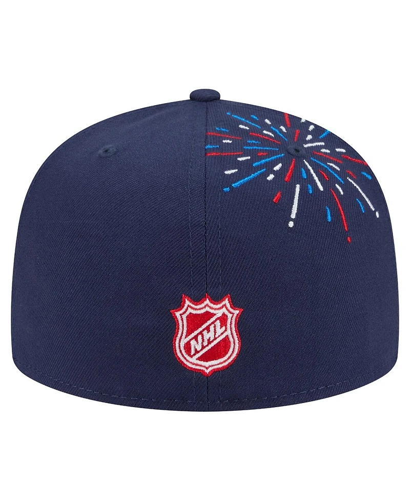 New Era Men's Navy York Rangers Americana Fireworks 59FIFTY Fitted Hat