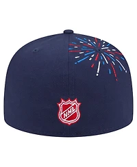New Era Men's Navy York Rangers Americana Fireworks 59FIFTY Fitted Hat