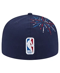 New Era Men's Navy Golden State Warriors Americana Fireworks 59FIFTY Fitted Hat