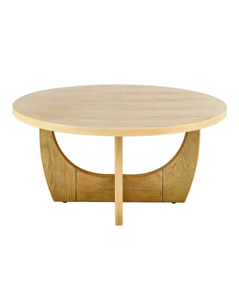 Streamdale 36" Round Coffee Table, Wooden Coffee Tables for Living Room Reception Room Bedroom (Oak Color)