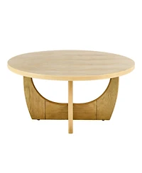 Streamdale 36" Round Coffee Table, Wooden Coffee Tables for Living Room Reception Room Bedroom (Oak Color)