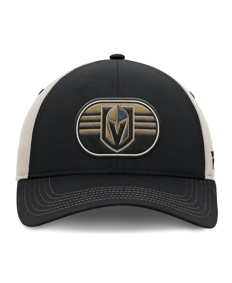 Fanatics Men's Black/Gray Vegas Golden Knights 2025 Stanley Cup Playoffs Locker Room Trucker Adjustable Hat