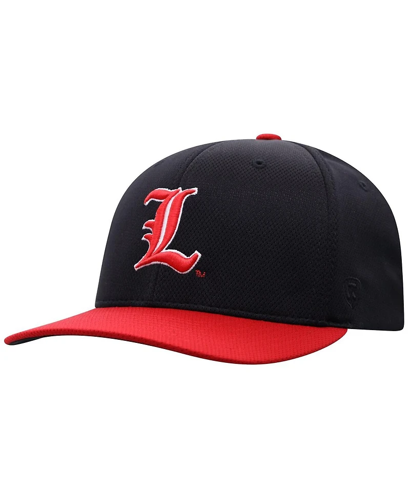 Top of the World Men's Black Louisville Cardinals Reflex Fitted Hat